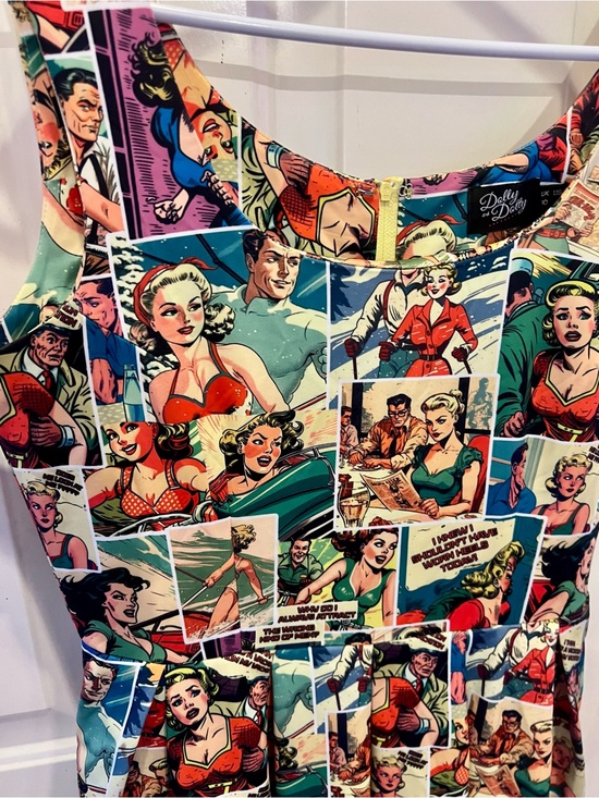 Dolly & Dotty Dresses & Skirts - Retro Comic Print Fit & Flare Dress - Multicolor